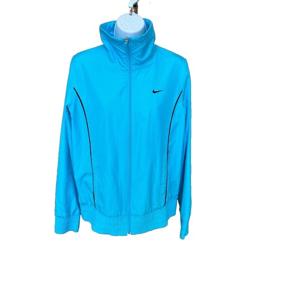 Nike The Athletic Dept Women's VTG 90s Blue Full Zip Windbreaker Jacket Size L - Picture 3 of 8